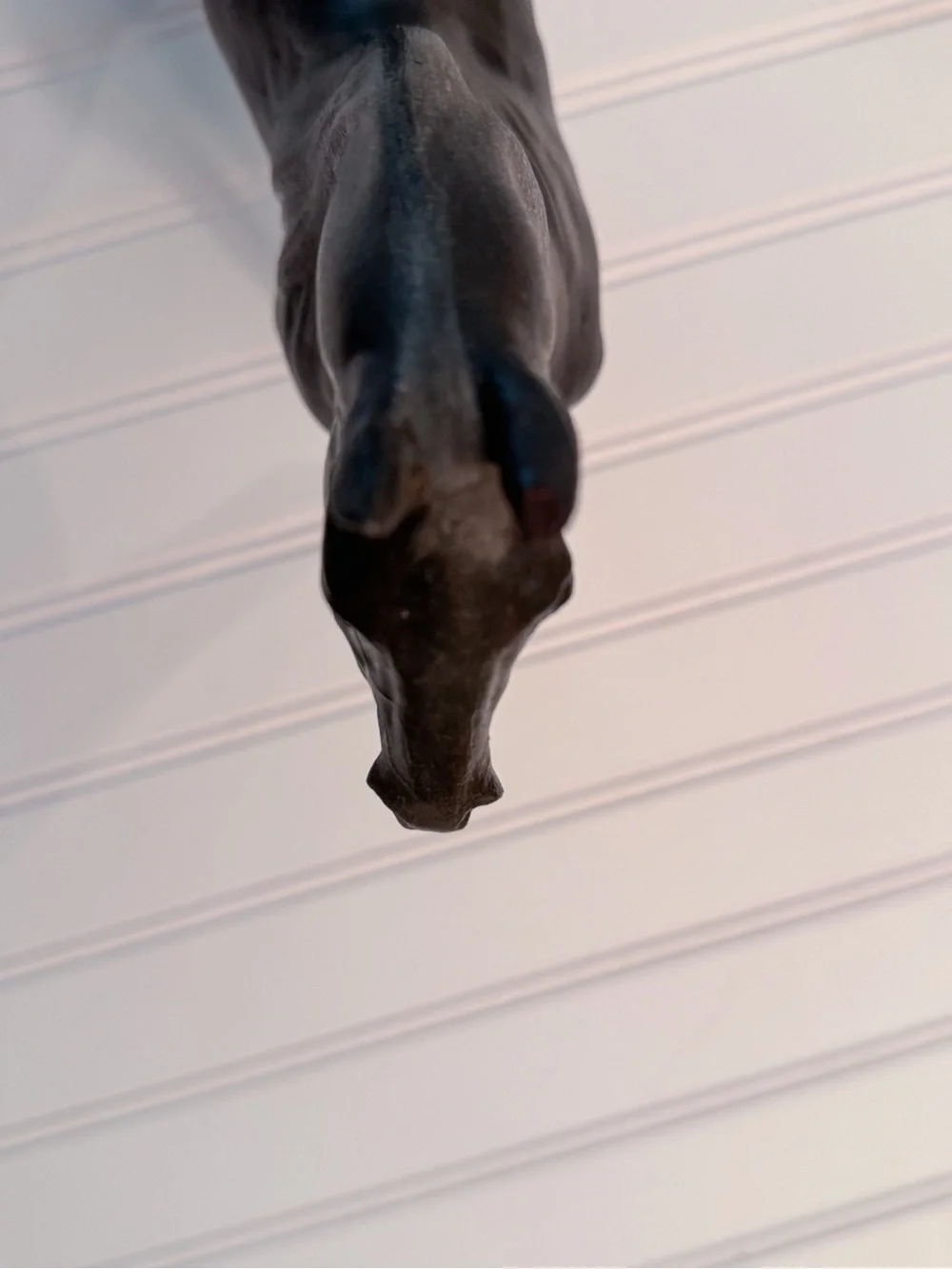 Vintage Black Ceramic Horse Figurine